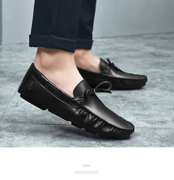 花花公子男鞋春季豆豆鞋男真皮男士休閑皮鞋套腳懶人鞋潮駕車鞋子
