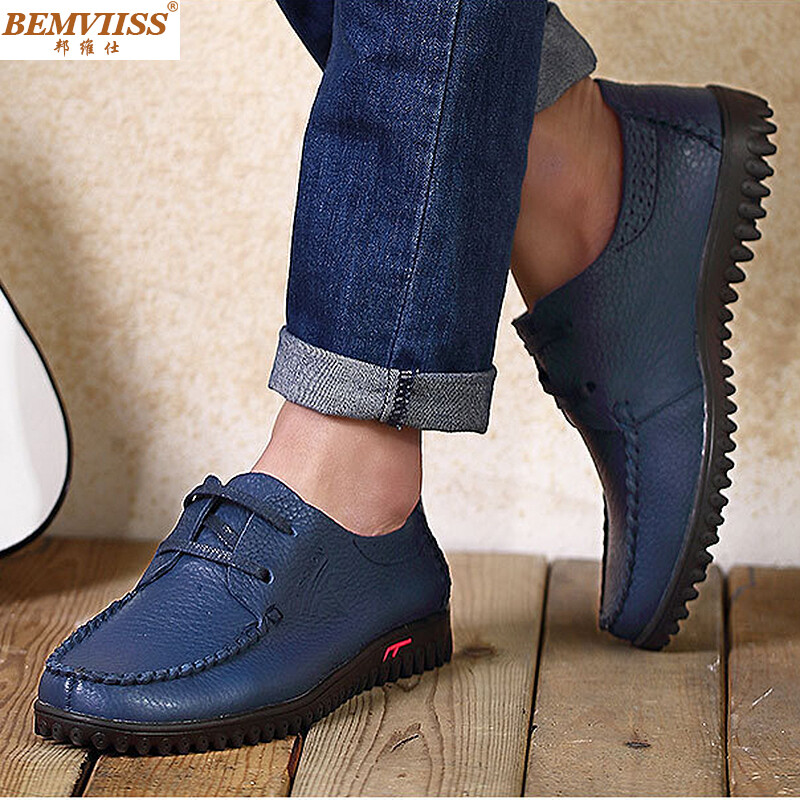 Bemviiss 邦維仕2016秋季新款英倫休閑鞋系帶手工皮鞋子真頭層牛皮大碼男鞋 白 35