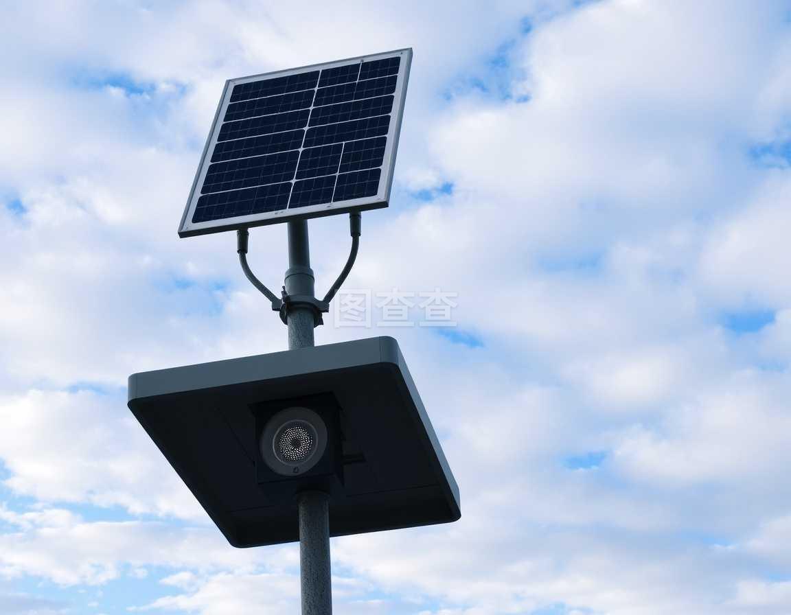 路燈柱上的太陽能電池板 點亮未來的智慧照明